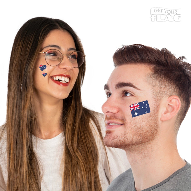 Tatouage drapeau et cœurs Australie