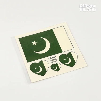 Tatouage drapeau et cœurs Pakistan