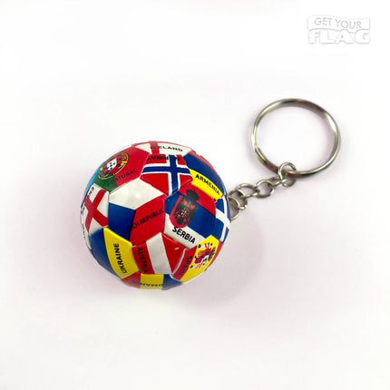 Porte-clé ballon drapeaux du monde