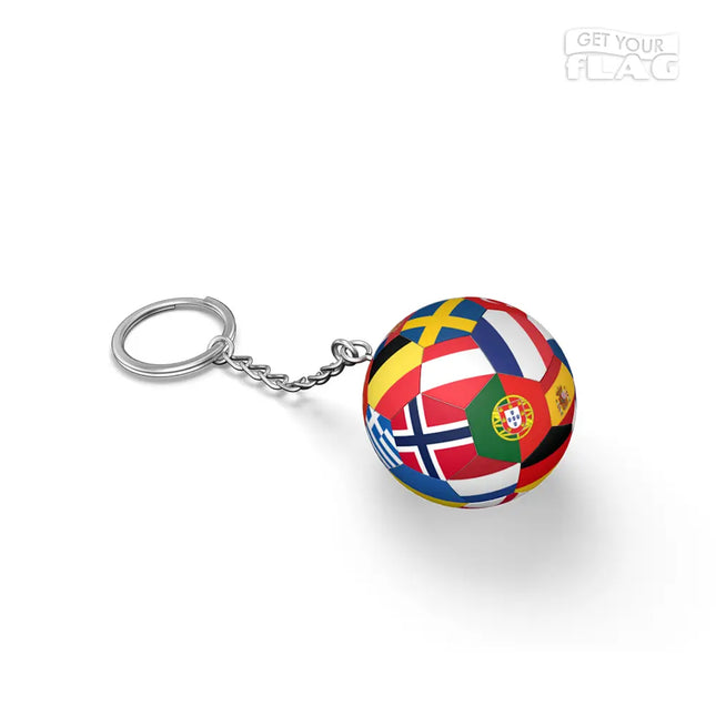 Porte-clé ballon drapeaux du monde